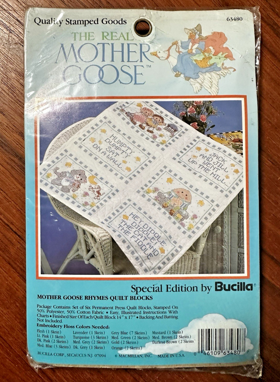 NEW Bucilla Real Mother Goose Kit~Quilt Blocks 6 Images